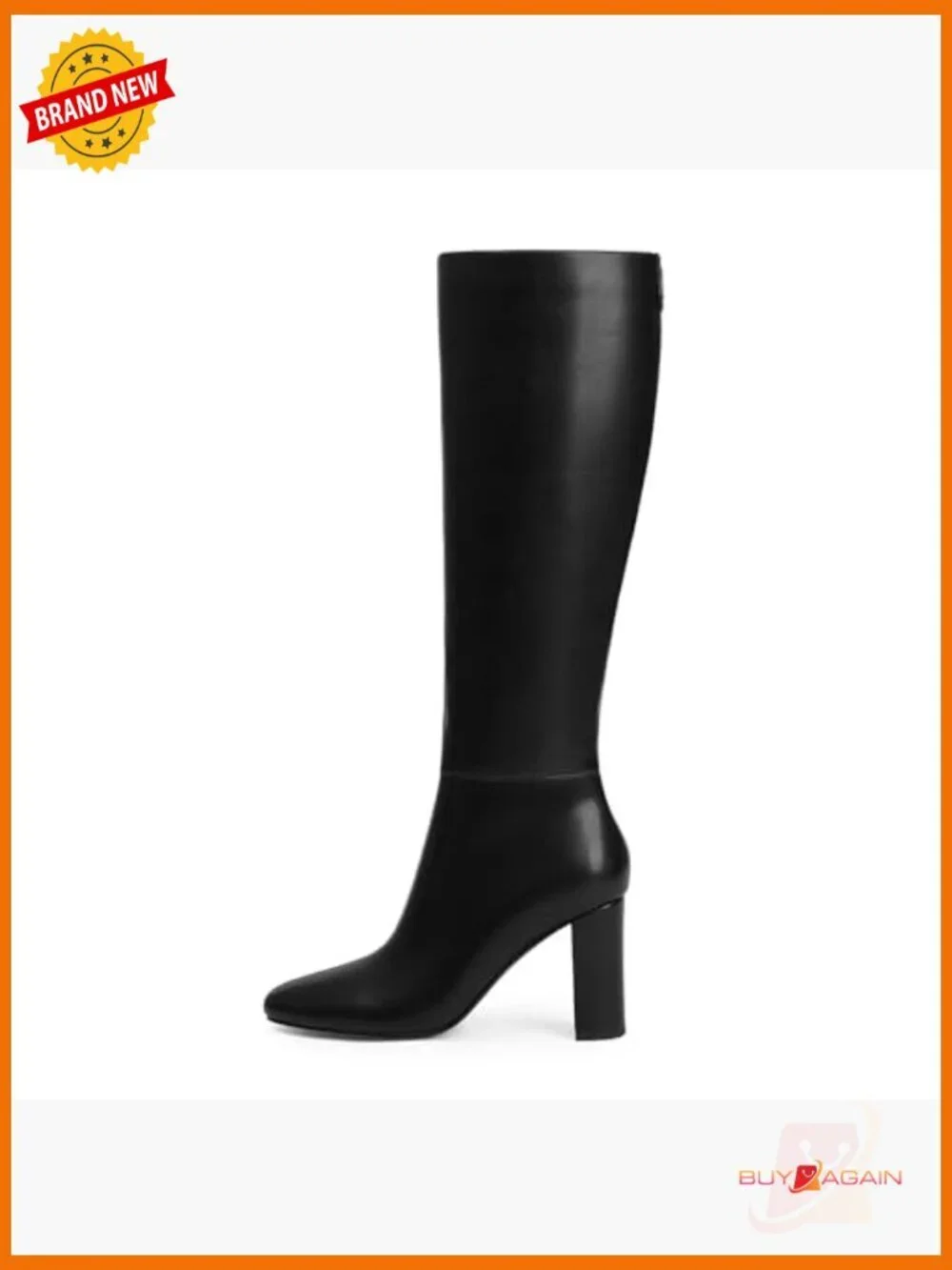 Knee High Boots Chunky Heel Rounded Toe Tall Boots for Women - Picture 4 of 7